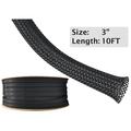 Electriduct ED PET Expandable Braided Sleeving- 3" x 10ft - Black BS-XO-300-10BP-BK